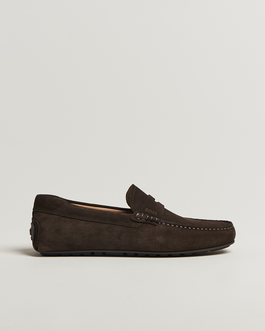 Herren | Loafer | BOSS BLACK | Noel Suede Moccasin Dark Brown