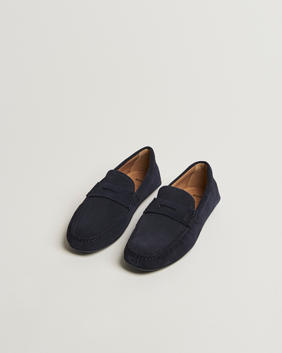 Herren | Loafer | BOSS BLACK | Noel Suede Moccasin Dark Blue