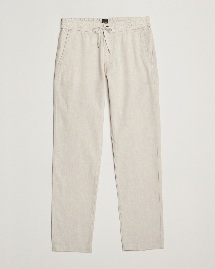 Herren | Hosen | BOSS ORANGE | Sanderson Linen Pants Light Beige