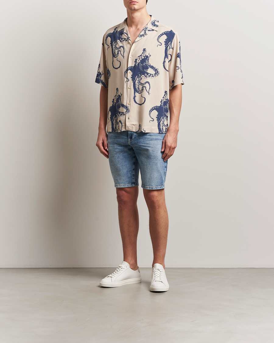 Herren | Hemden | BOSS ORANGE | Lapisy Printed Short Sleeve Shirt Light Beige