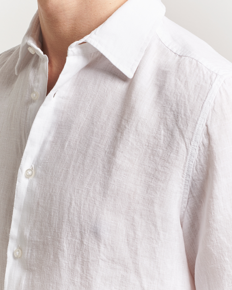 Herren | Hemden | BOSS ORANGE | Rash Linen Short Sleeve Shirt White