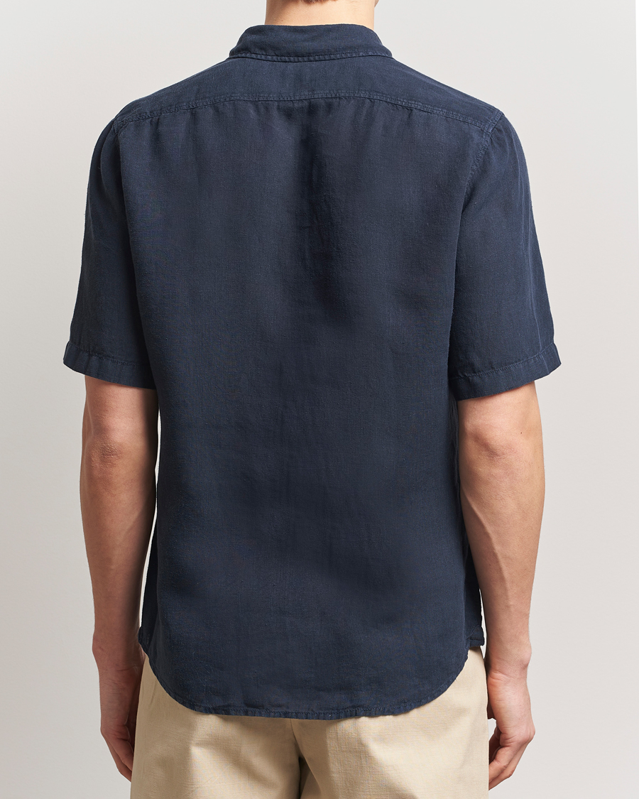 Herren | Hemden | BOSS ORANGE | Rash Linen Short Sleeve Shirt Dark Blue