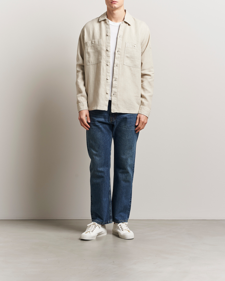 Herren | Hemden | BOSS ORANGE | Locky Linen Overshirt Light Beige