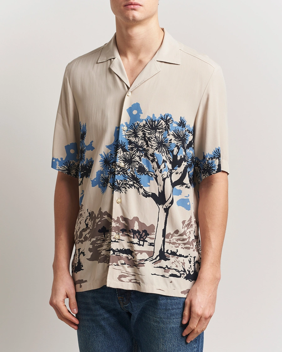 Herren | Hemden | BOSS ORANGE | Rayer Printed Short Sleeve Shirt Light Beige