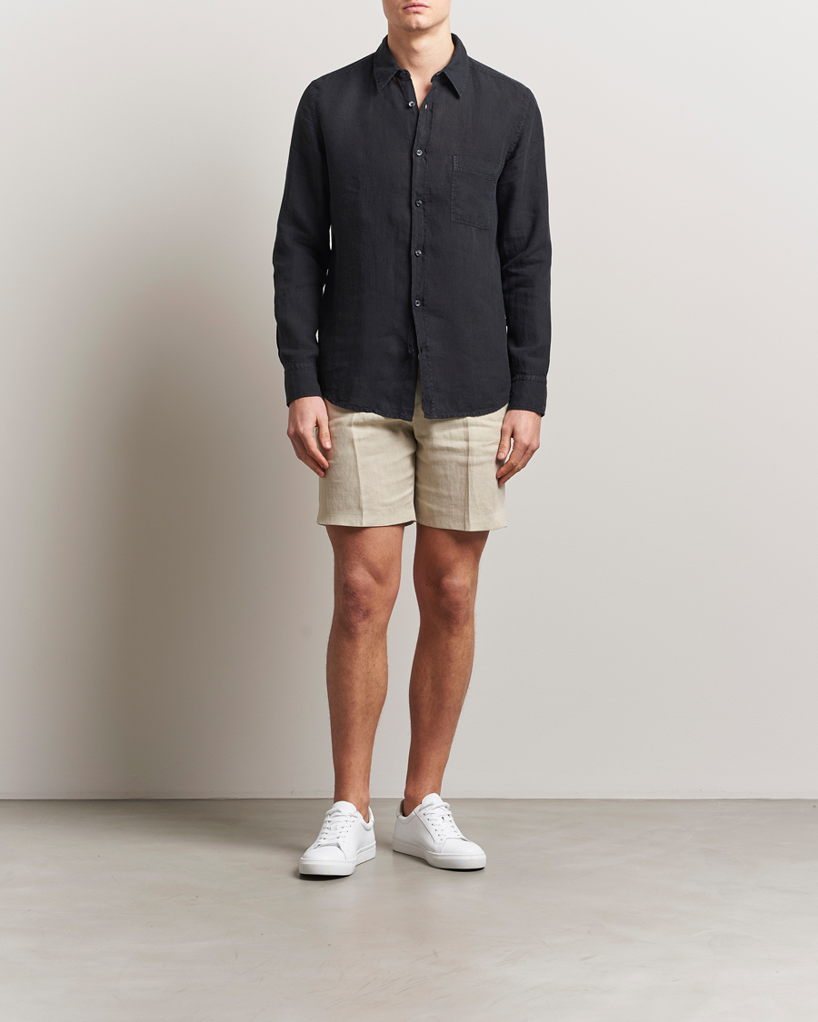 Herren | Hemden | BOSS ORANGE | Relegant Linen Shirt Black