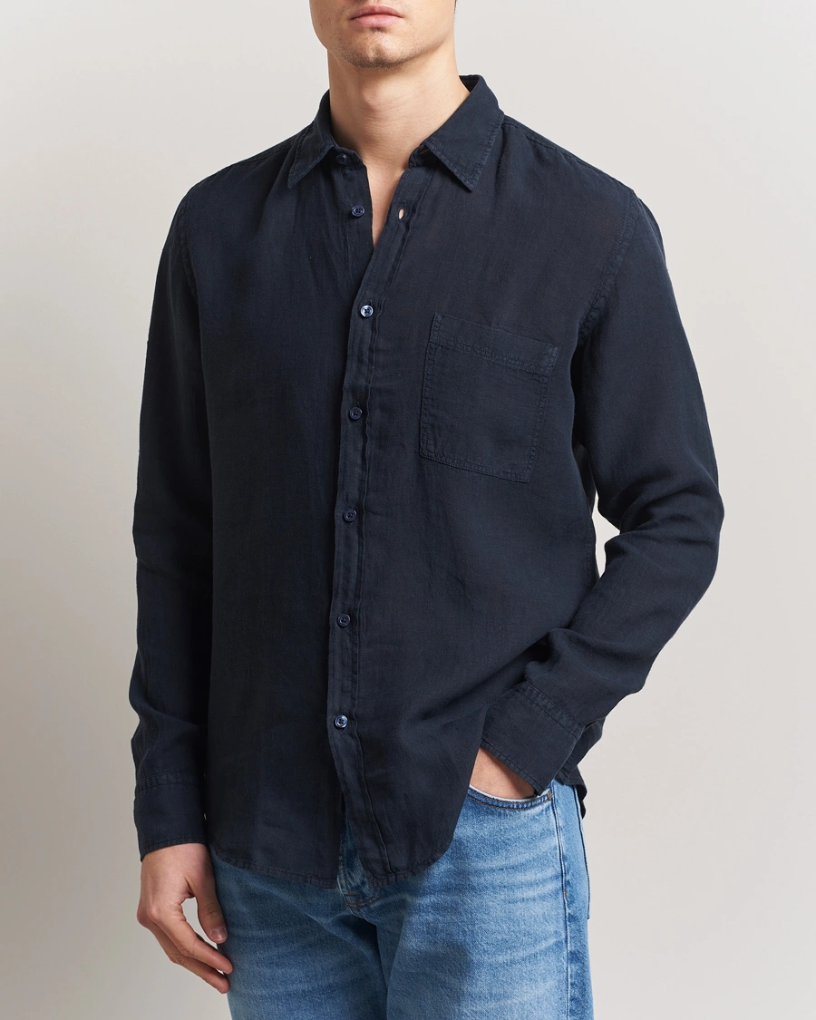 Herren | Hemden | BOSS ORANGE | Relegant Linen Shirt Dark Blue