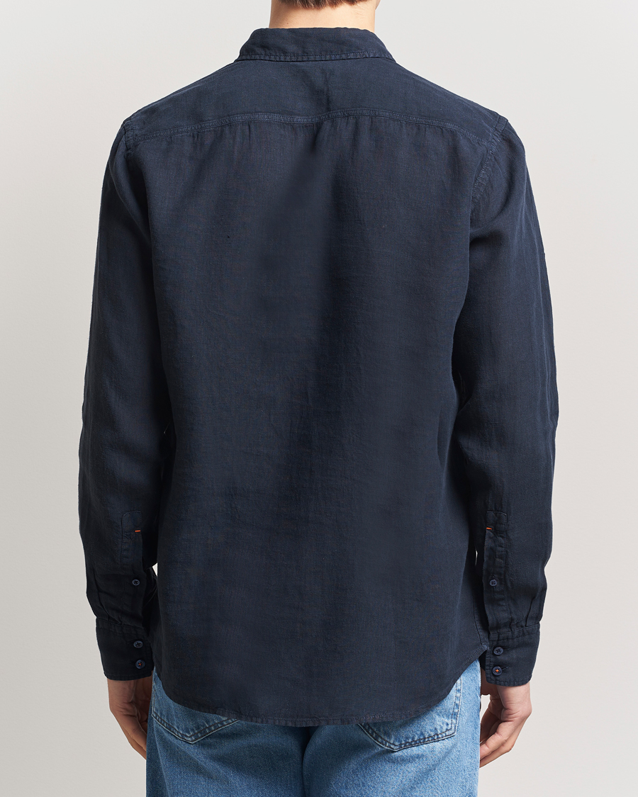 Herren | Hemden | BOSS ORANGE | Relegant Linen Shirt Dark Blue