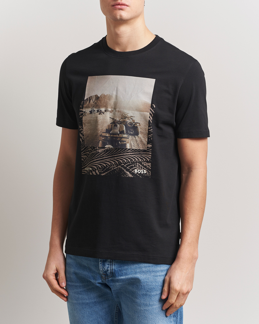 Herren | T-Shirts | BOSS ORANGE | Dunetrace Printed Crew Neck T-Shirt Black