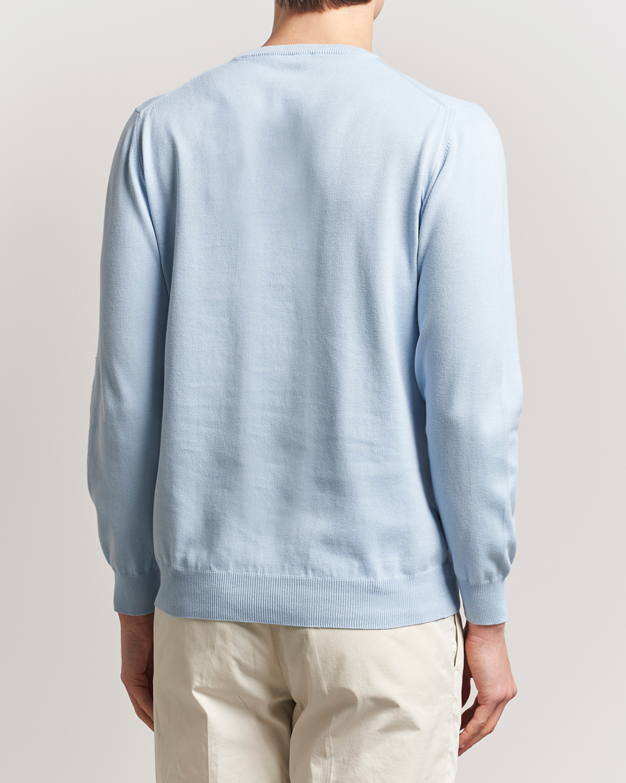 Herren | Pullover | Morgano | Supersoft Egyptian Cotton Crew Neck Light Blue