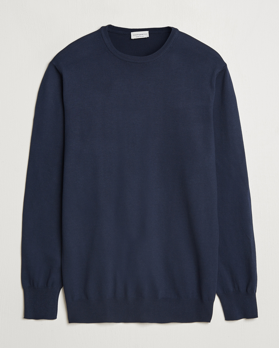 Herren | Pullover | Morgano | Supersoft Egyptian Cotton Crew Neck Navy