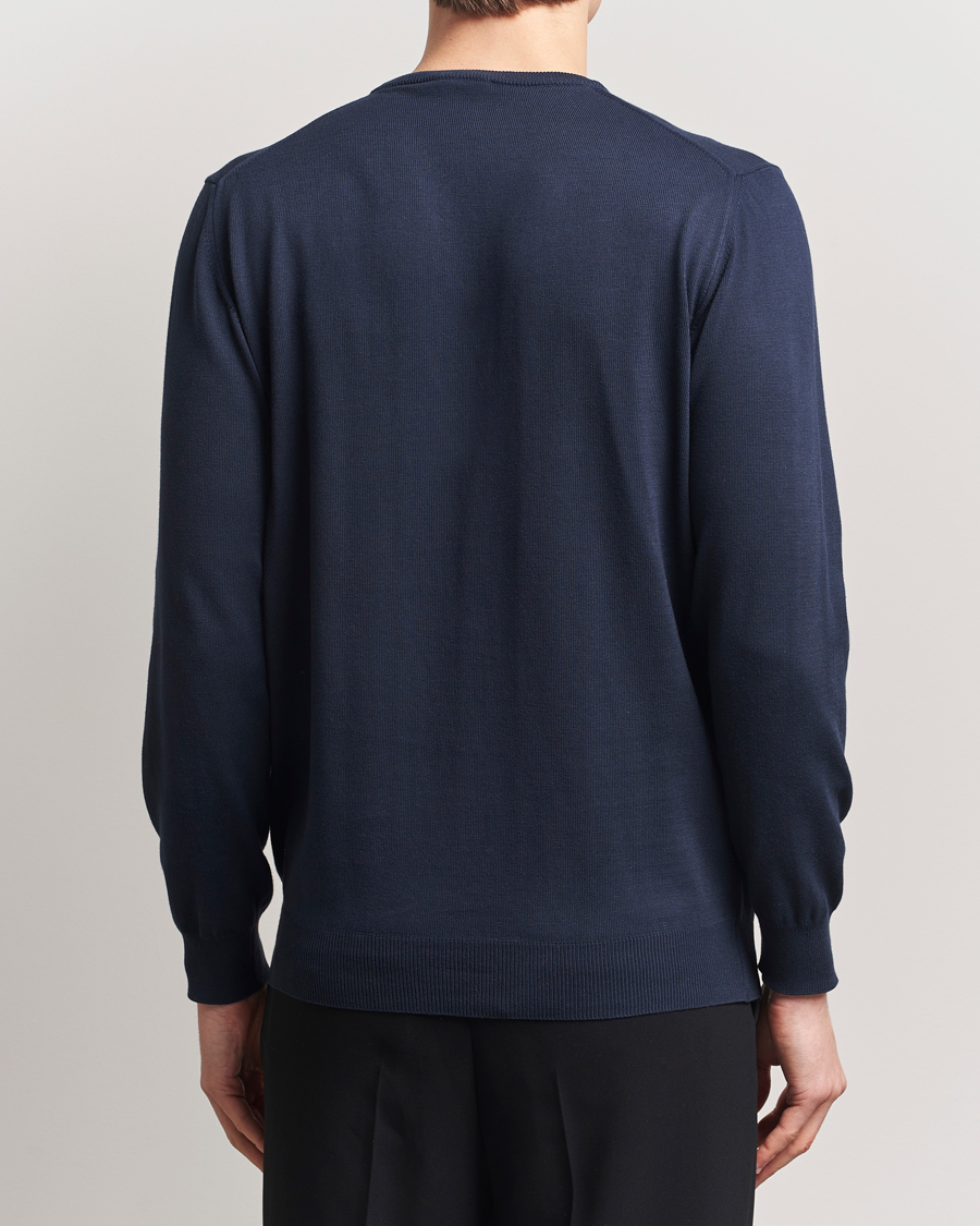 Herren | Pullover | Morgano | Supersoft Egyptian Cotton Crew Neck Navy