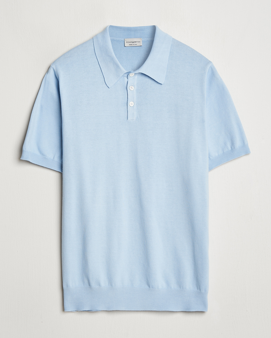 Herren | Poloshirts | Morgano | Supersoft Egyptian Cotton Polo Light Blue