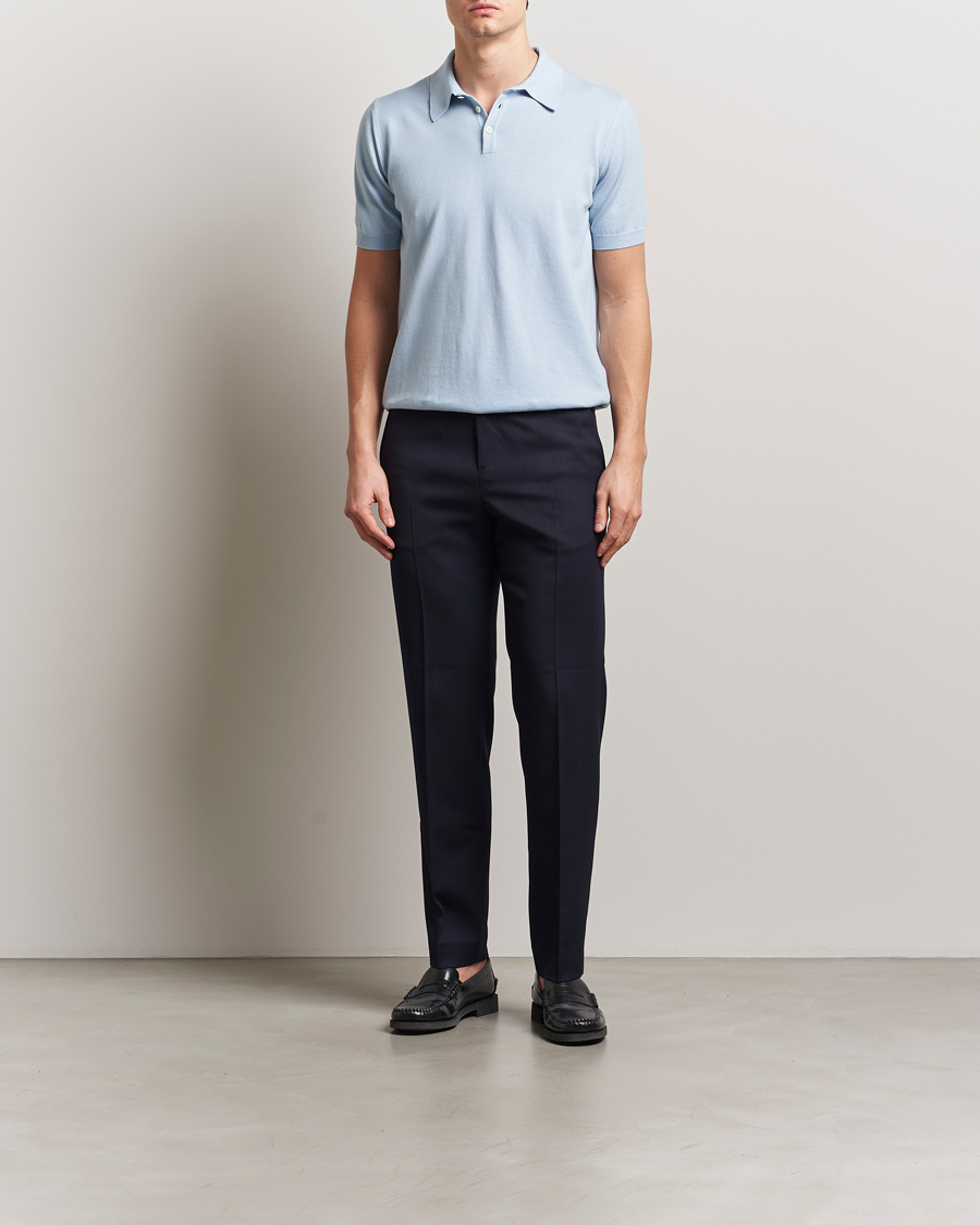 Herren | Poloshirts | Morgano | Supersoft Egyptian Cotton Polo Light Blue