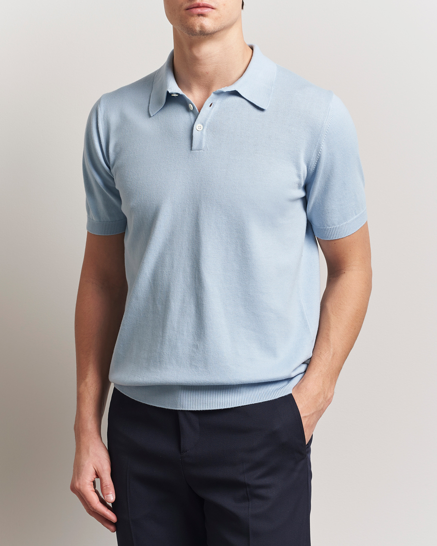Herren | Poloshirts | Morgano | Supersoft Egyptian Cotton Polo Light Blue