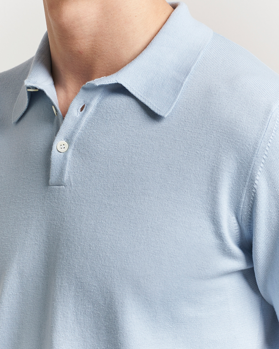 Herren | Poloshirts | Morgano | Supersoft Egyptian Cotton Polo Light Blue