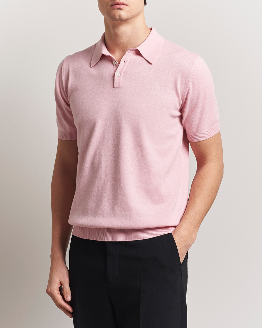 Herren | Poloshirts | Morgano | Supersoft Egyptian Cotton Polo Light Pink