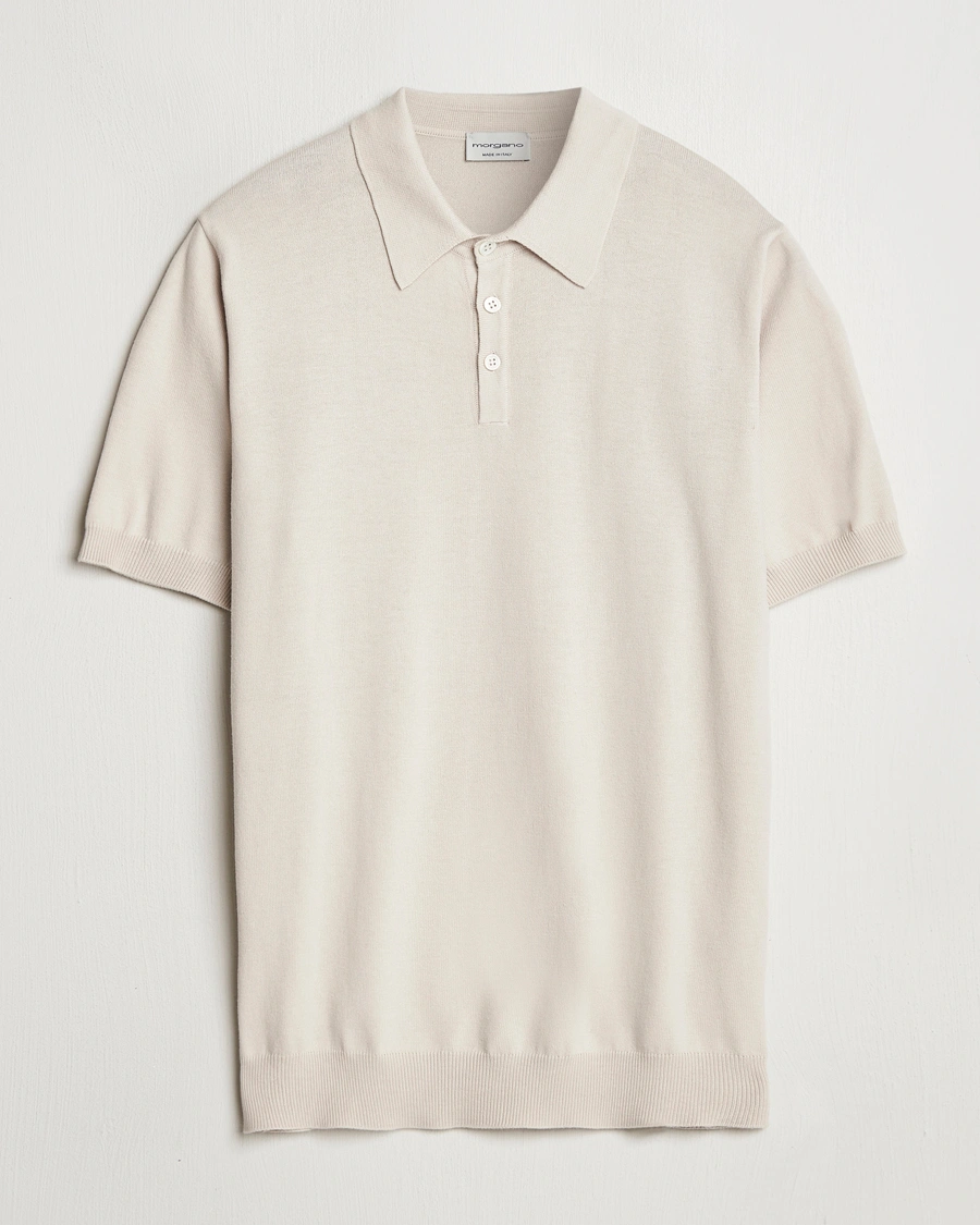 Herren | Poloshirts | Morgano | Supersoft Egyptian Cotton Polo Light Beige