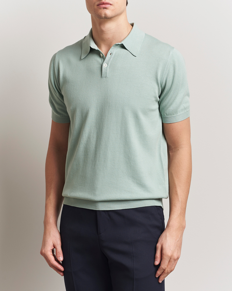 Herren | Poloshirts | Morgano | Supersoft Egyptian Cotton Polo Light Green