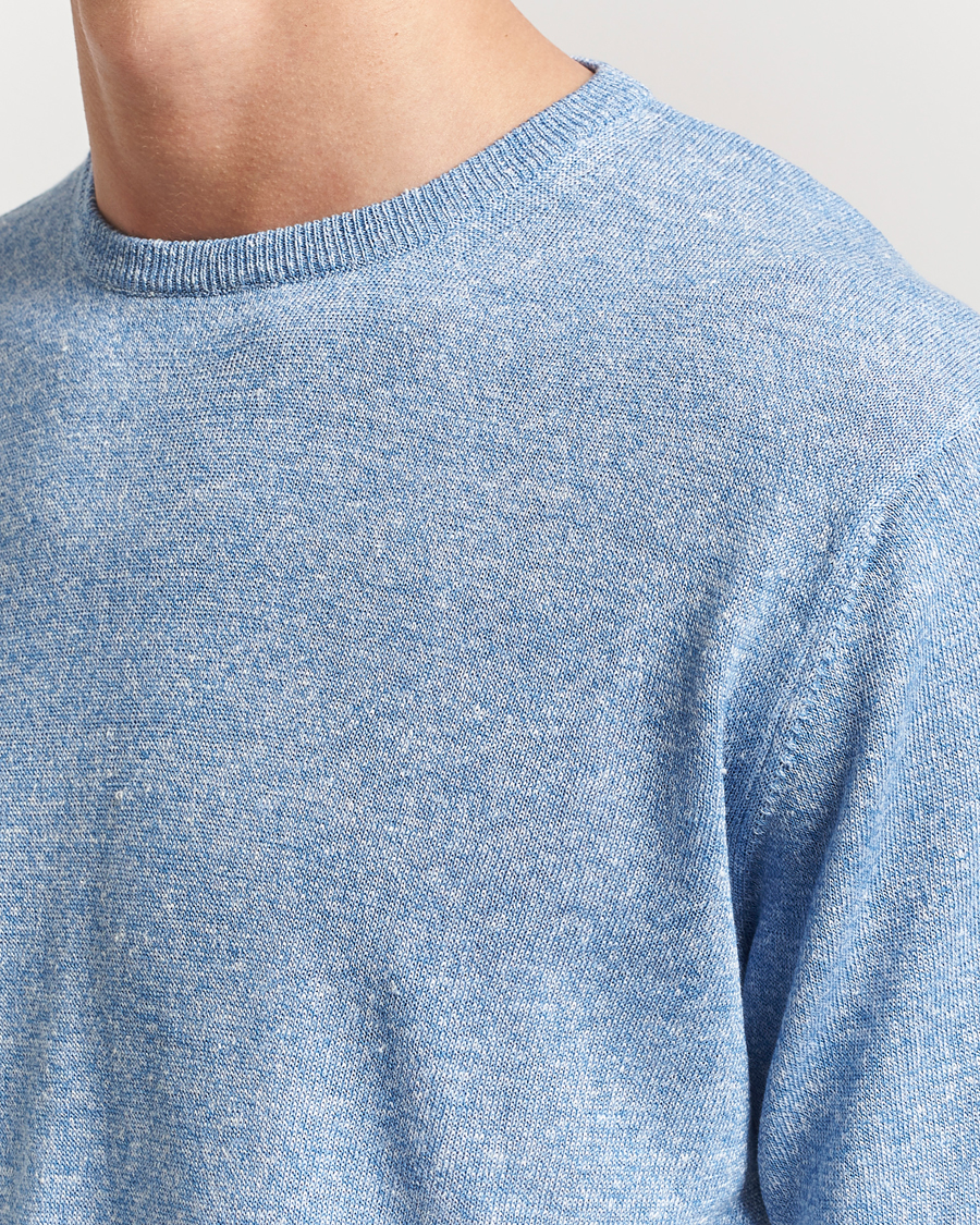 Herren | T-Shirts | Morgano | Linen/Cotton T-Shirt Blue