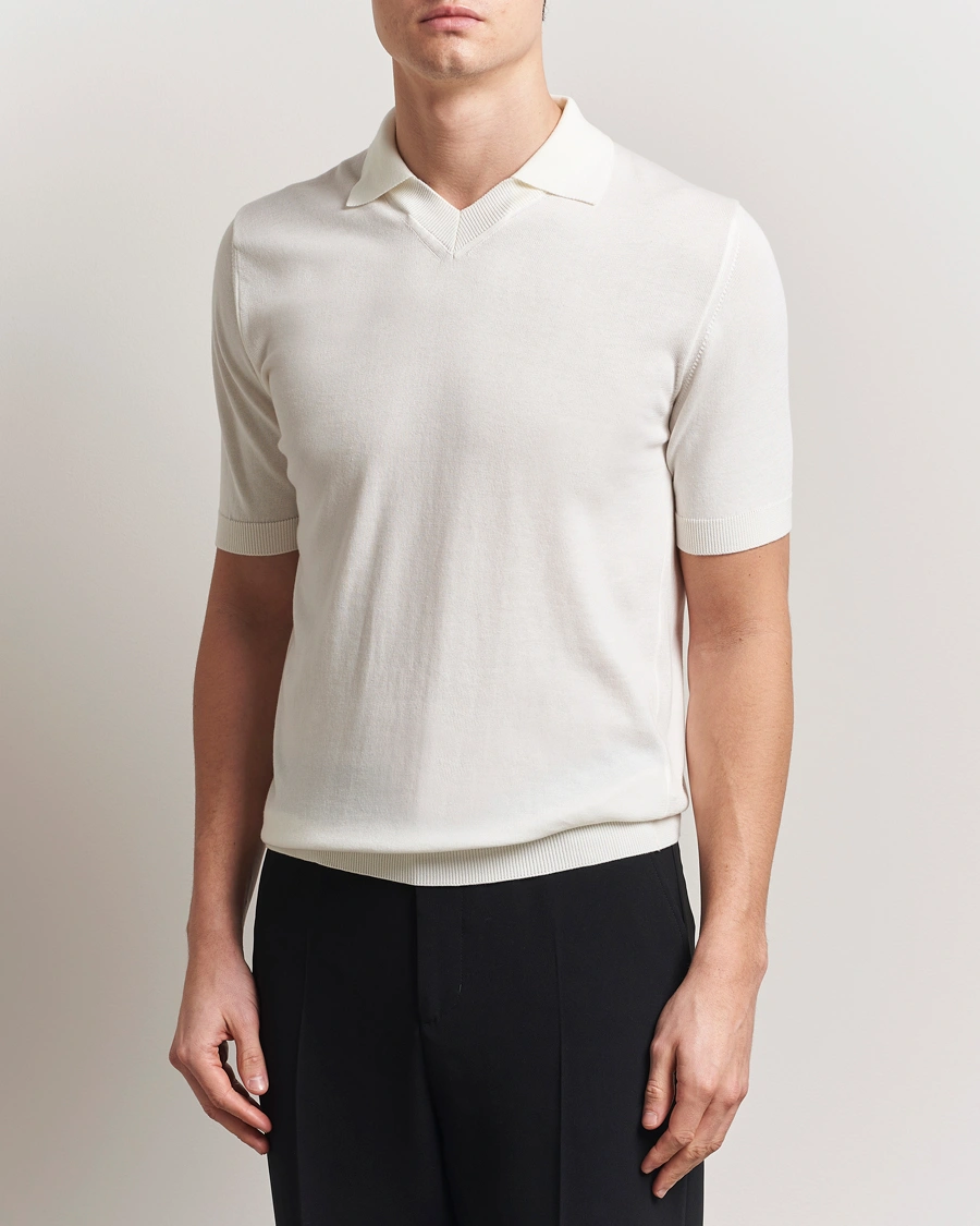 Herren | Poloshirts | Morgano | Knitted Organic Cotton Polo White