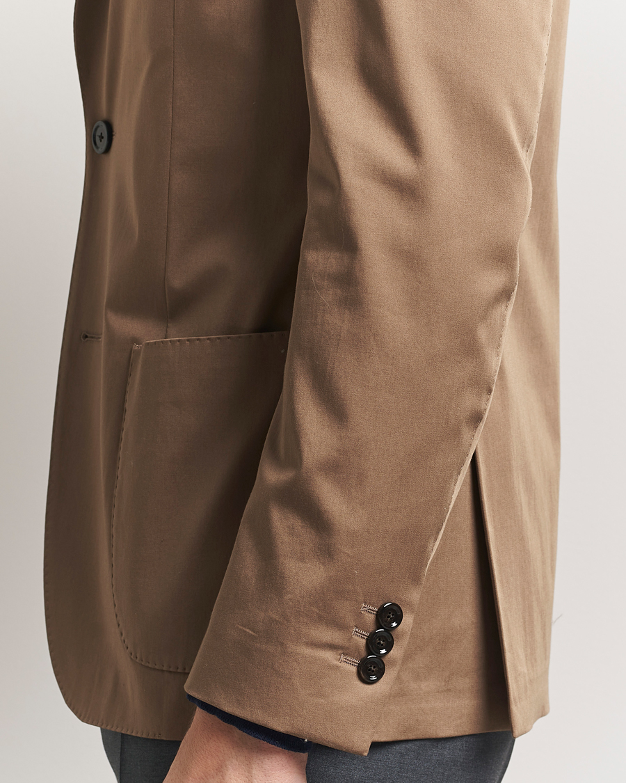 Herren | Sakkos | Lardini | Cotton Satin Stretch Blazer Light Brown