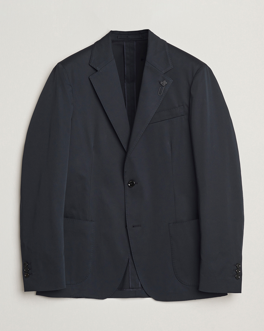 Herren | Sakkos | Lardini | Cotton Satin Stretch Blazer Navy