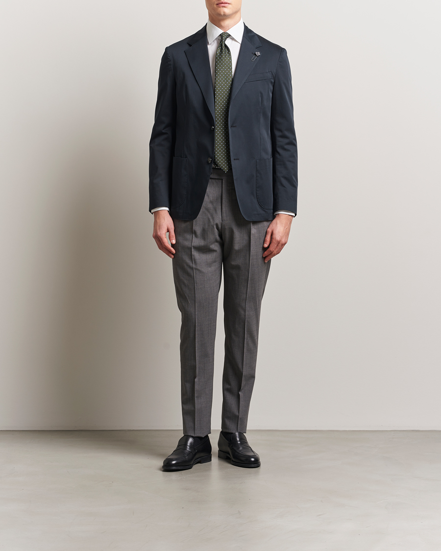Herren | Sakkos | Lardini | Cotton Satin Stretch Blazer Navy