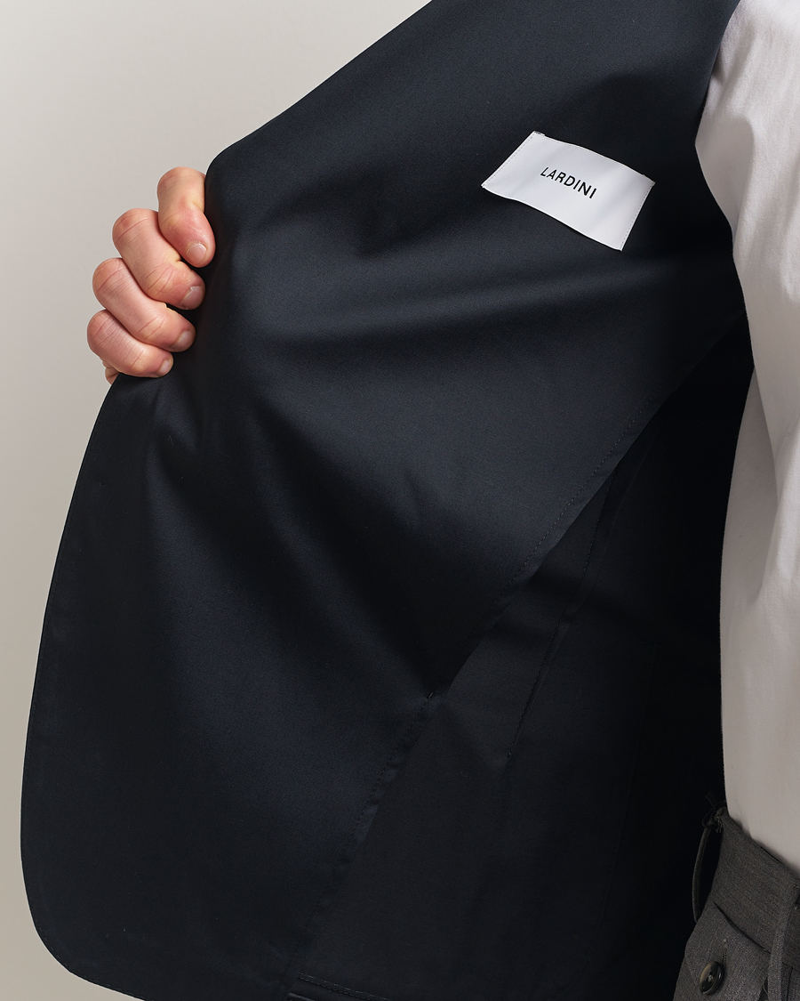 Herren | Sakkos | Lardini | Cotton Satin Stretch Blazer Navy