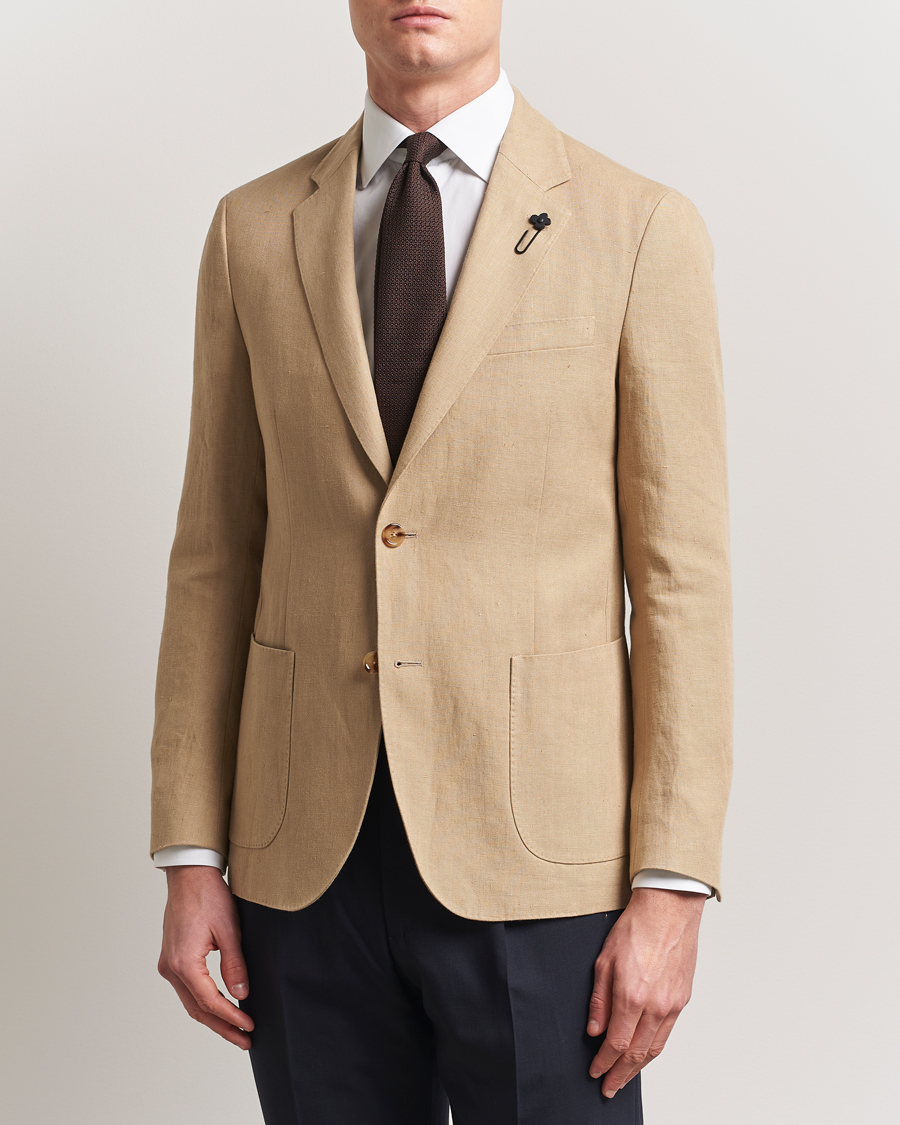 Herren | Sakkos | Lardini | Linen Canvas Blazer Beige