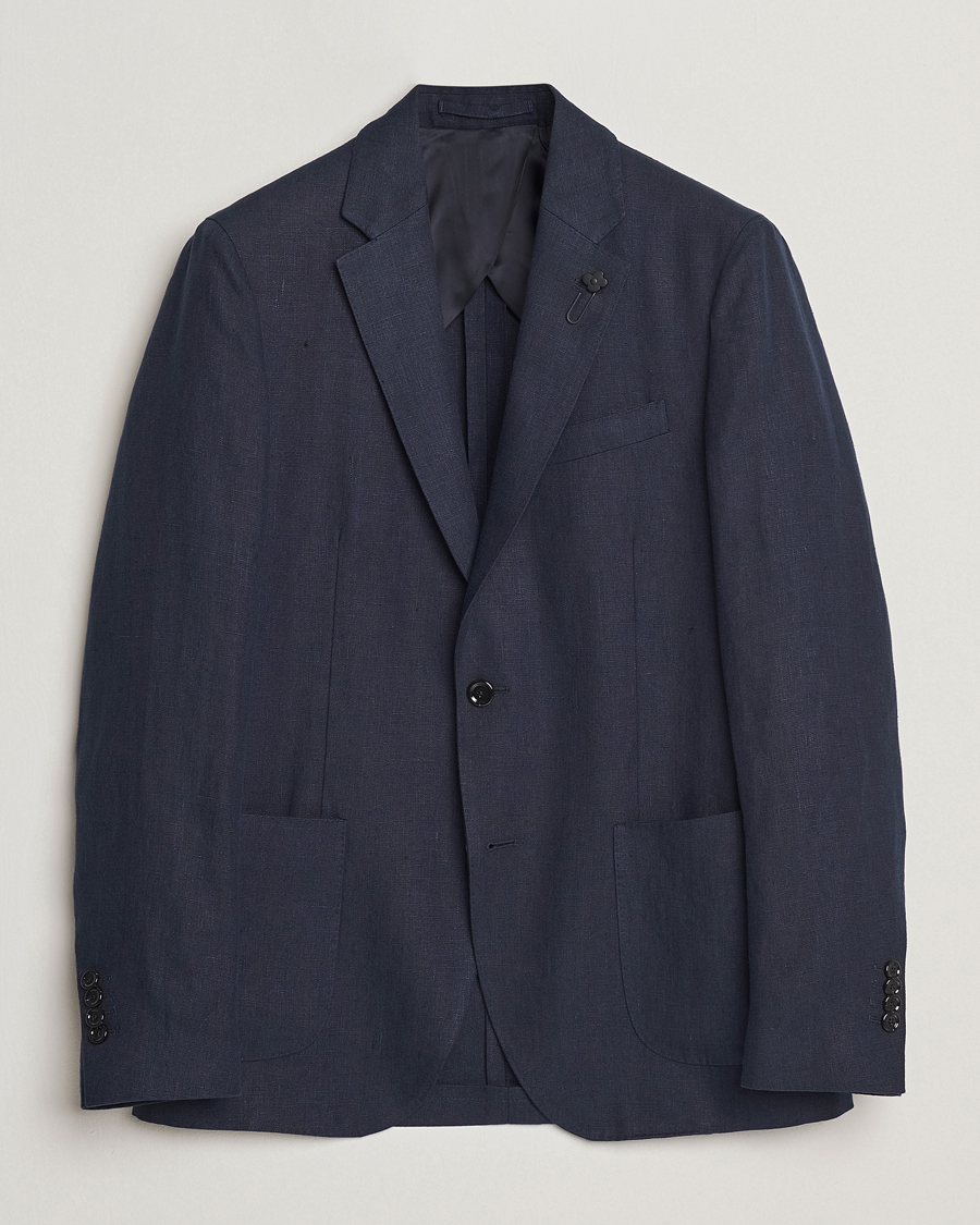 Herren | Sakkos | Lardini | Linen Canvas Blazer Navy