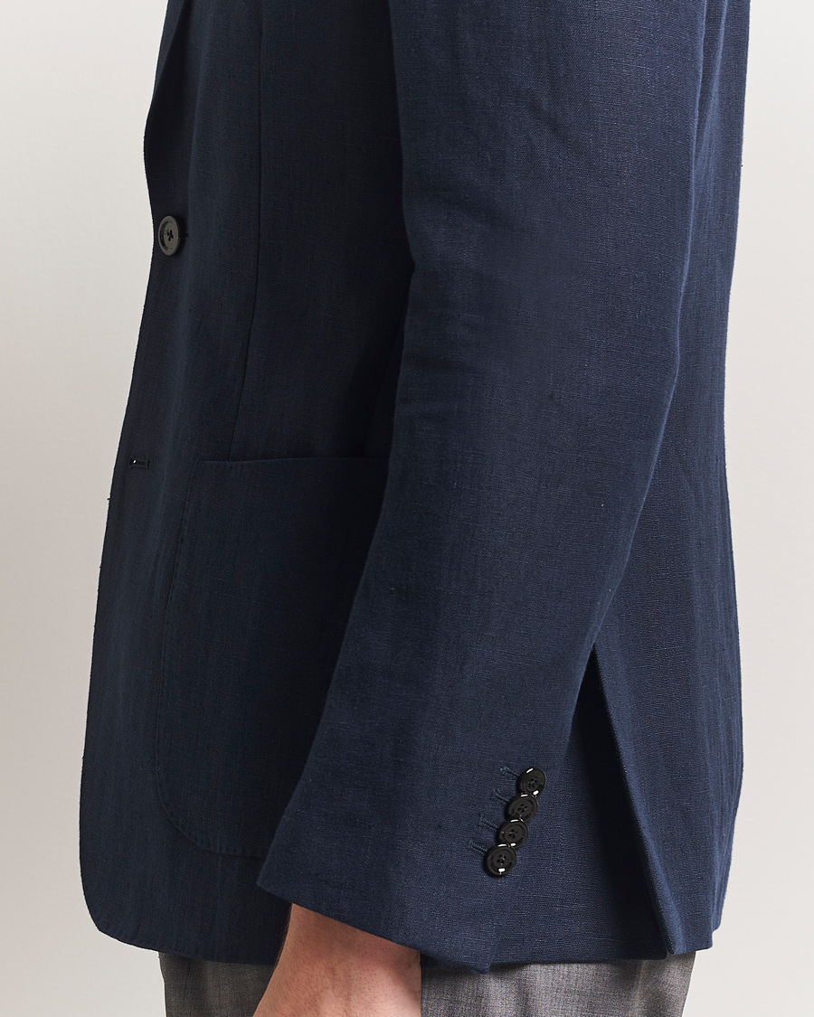 Herren | Sakkos | Lardini | Linen Canvas Blazer Navy