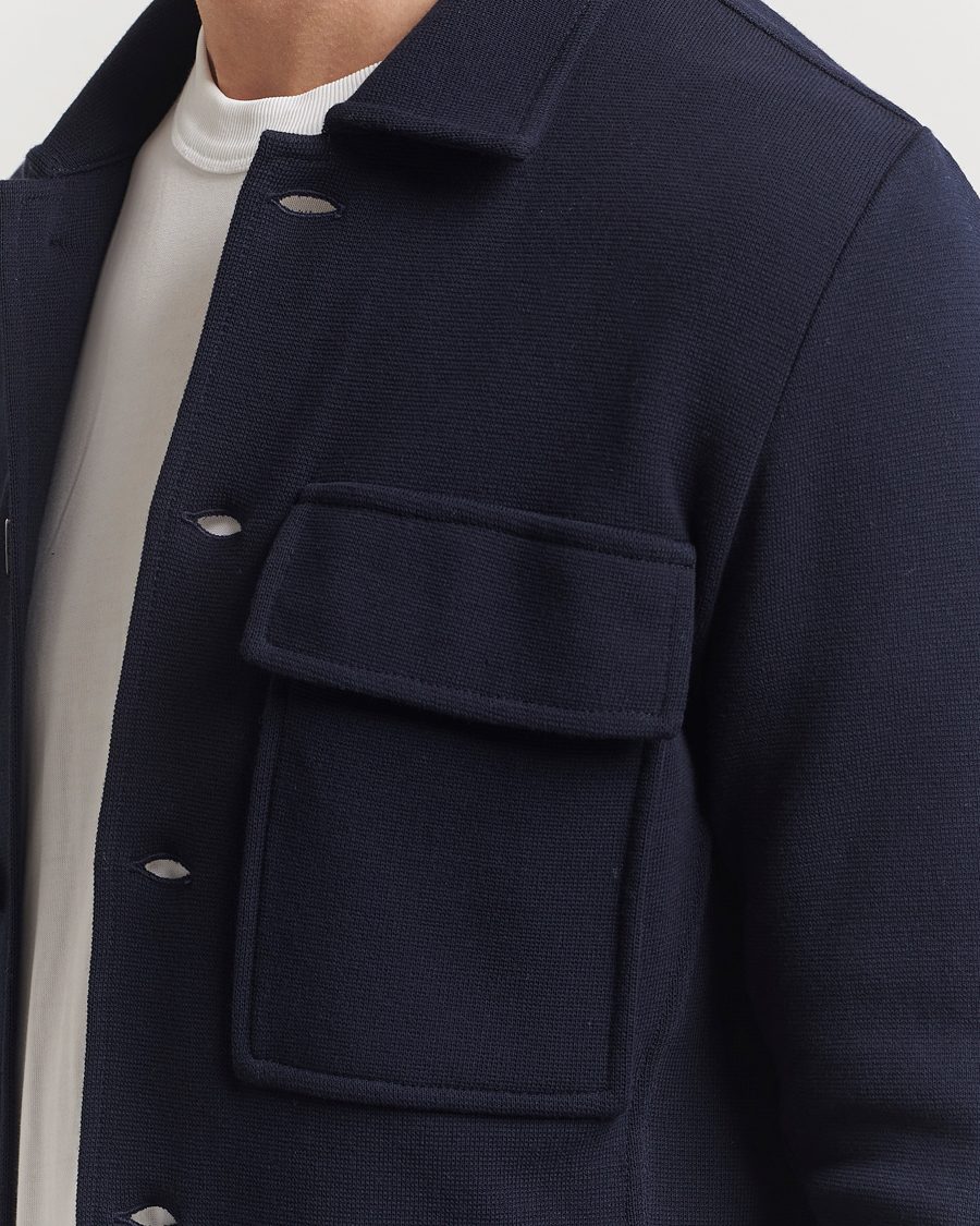 Herren | Sakkos | Lardini | Knitted Pocket Shirt Jacket Navy