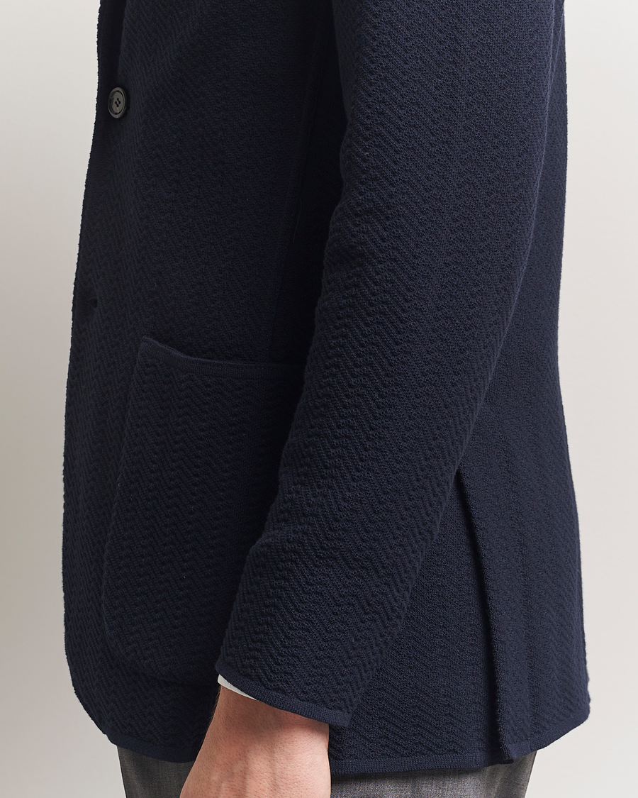 Herren | Sakkos | Lardini | Knitted Cotton Structured Blazer Navy