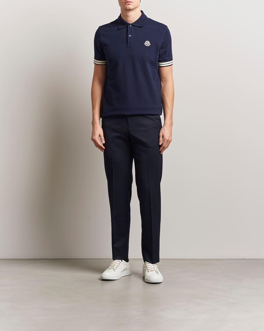 Herren | Poloshirts | Moncler | Contrast Rib Polo Navy