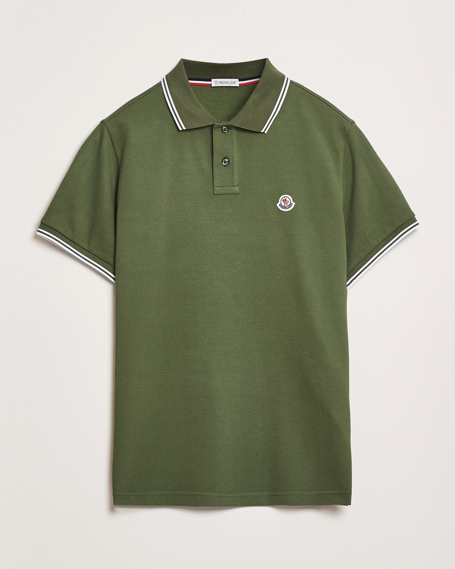 Herren | Poloshirts | Moncler | Contrast Rib Polo Dark Green