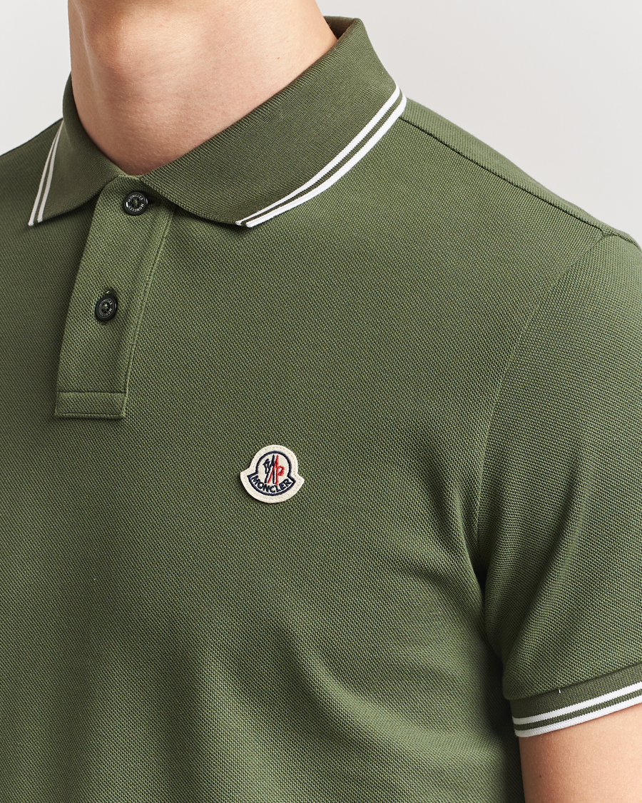 Herren | Poloshirts | Moncler | Contrast Rib Polo Dark Green