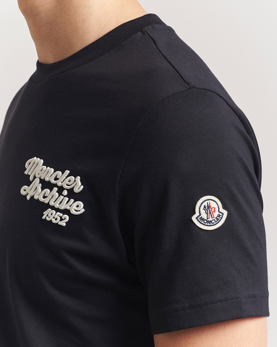 Herren | T-Shirts | Moncler | Embroidered Logo T-Shirt Navy