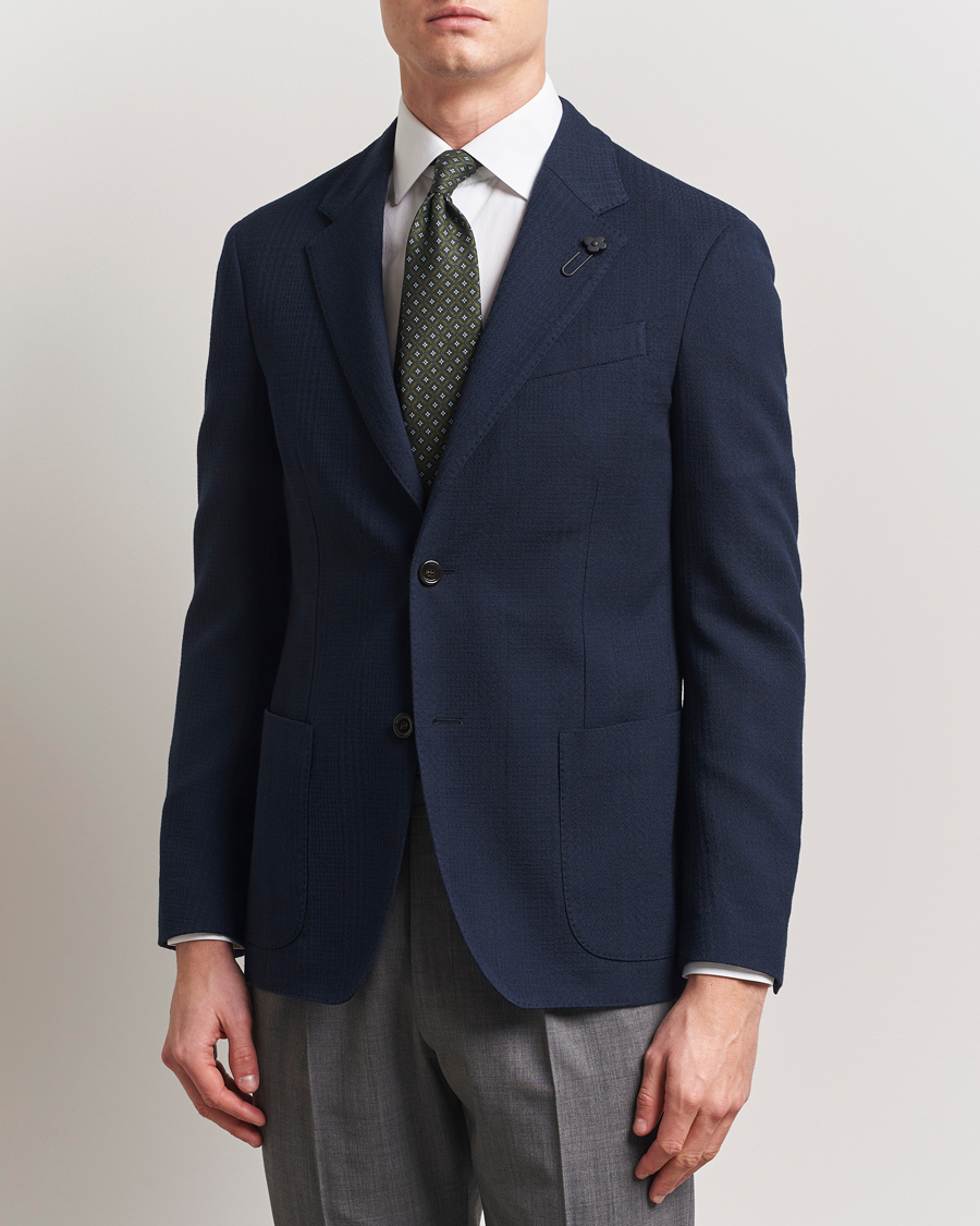 Herren | Sakkos | Lardini | Wool/Cotton Structured Blazer Navy