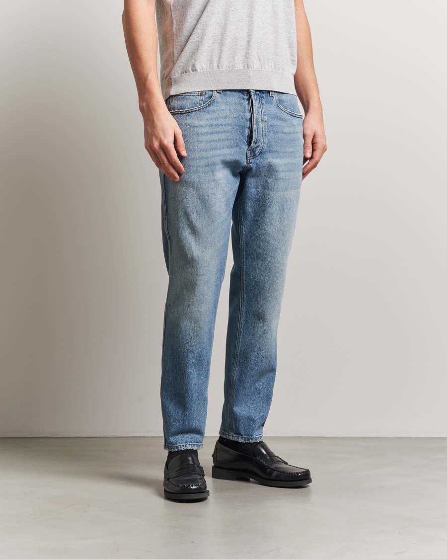 Herren | Jeans | Lardini | Tapered Washed Jeans Blue