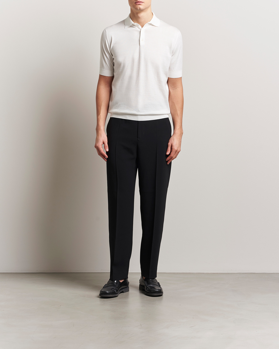 Herren | Poloshirts | Lardini | Knitted Cotton Polo White