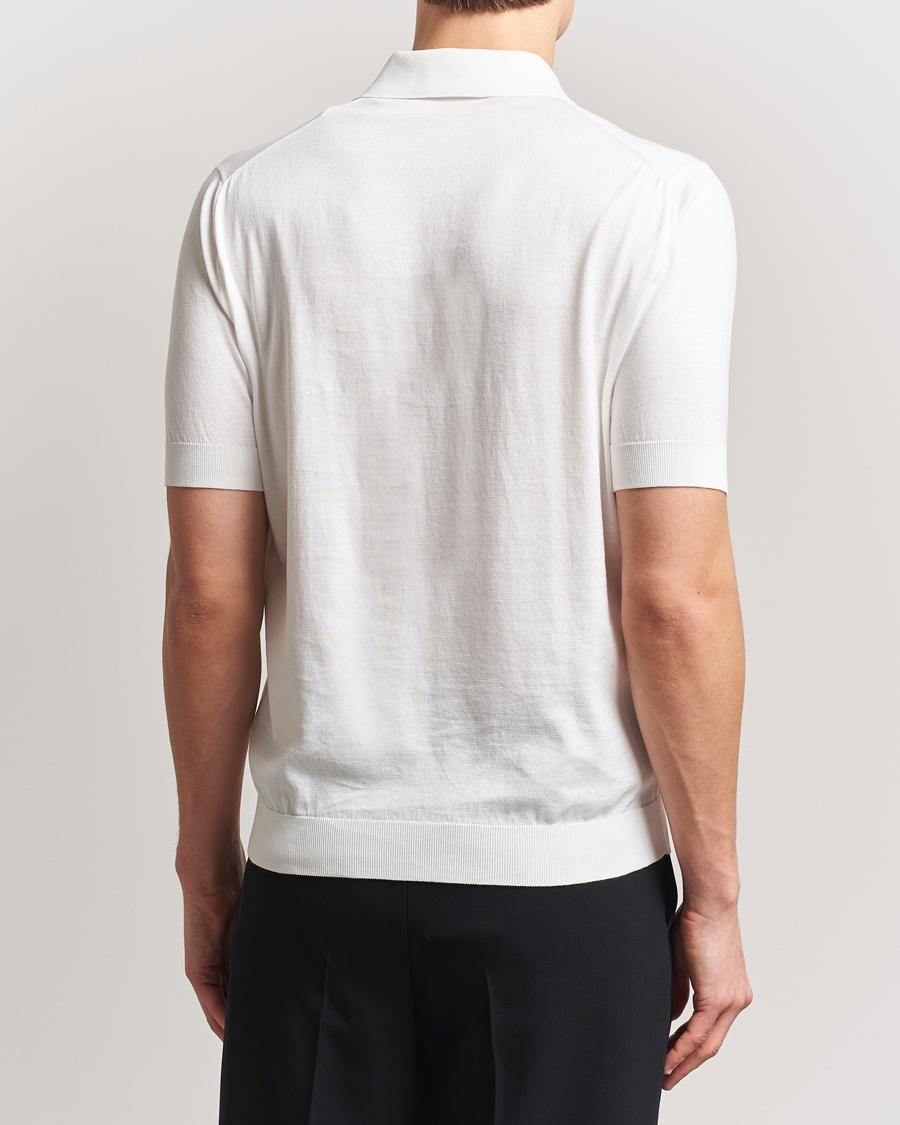 Herren | Poloshirts | Lardini | Knitted Cotton Polo White