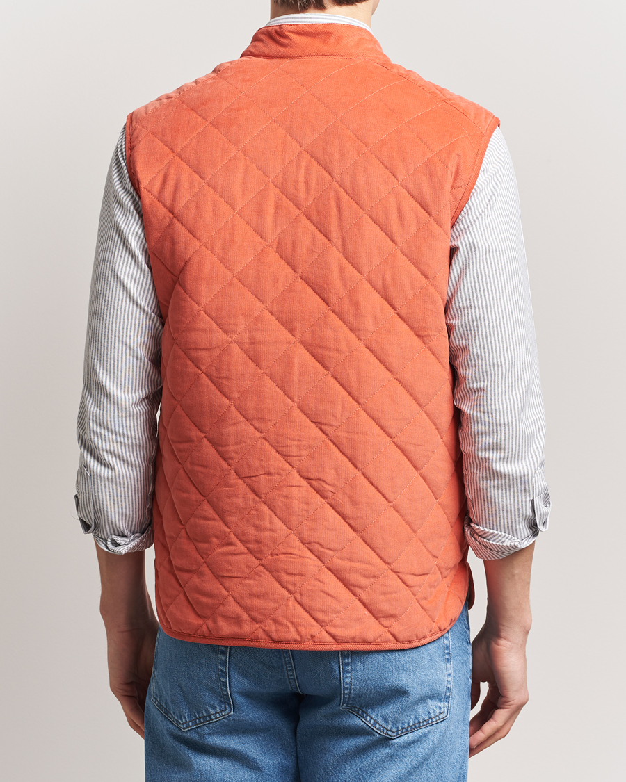 Herren | Westen | Morris | Teddy Quilted Cord Vest Orange