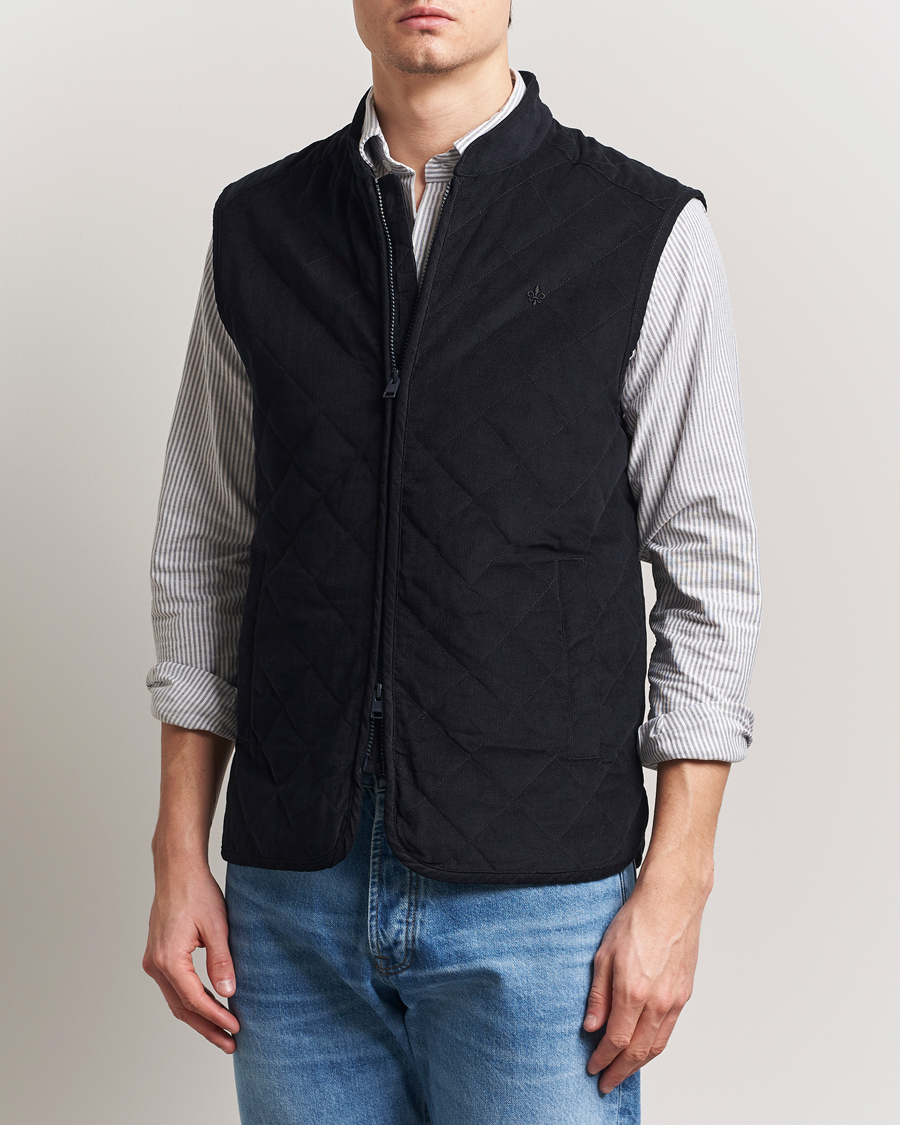 Herren | Westen | Morris | Teddy Quilted Cord Vest Navy