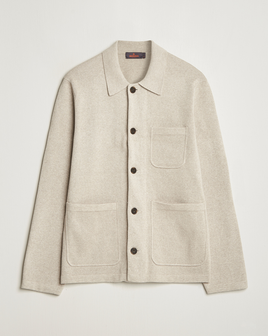 Herren | Hemden | Morris | Jake Knitted Shirt Jacket Beige