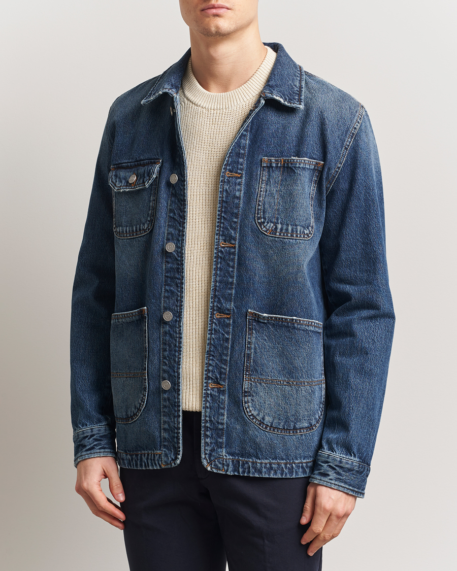 Herren | Hemden | Morris | Denim Shirt Jacket Blue