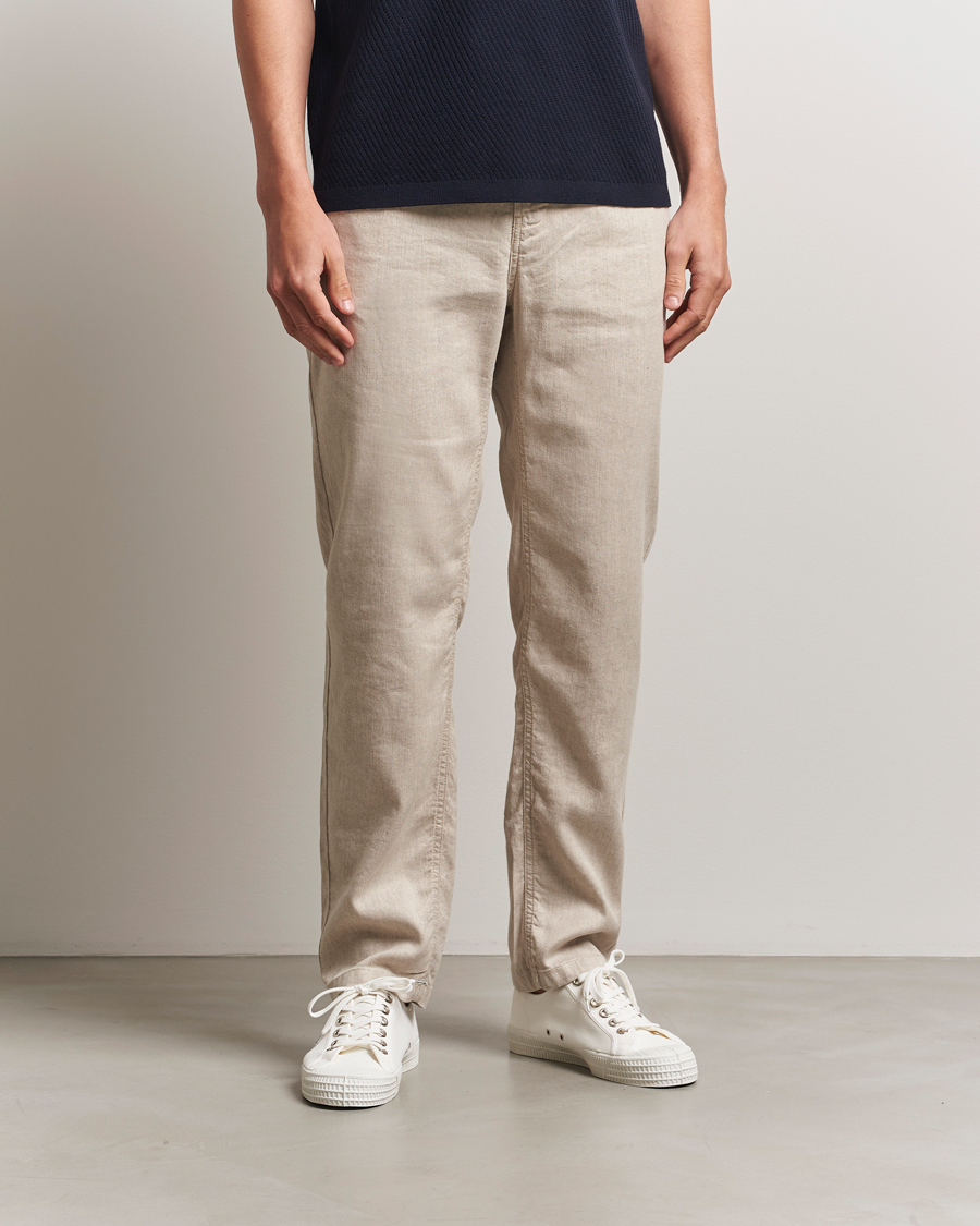 Herren | Hosen | Morris | Fenix Linen/Cotton Trousers Beige