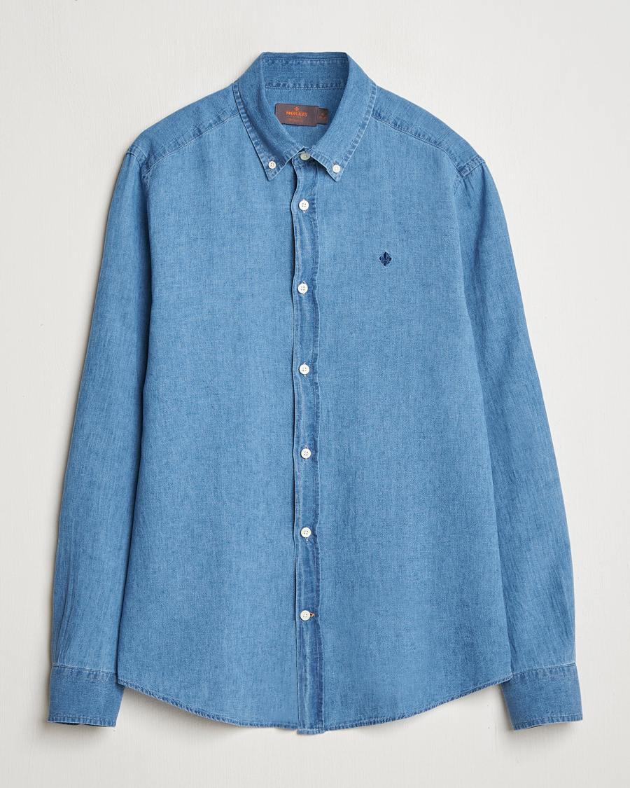 Herren | Hemden | Morris | Linen Indigo Shirt Dark Blue