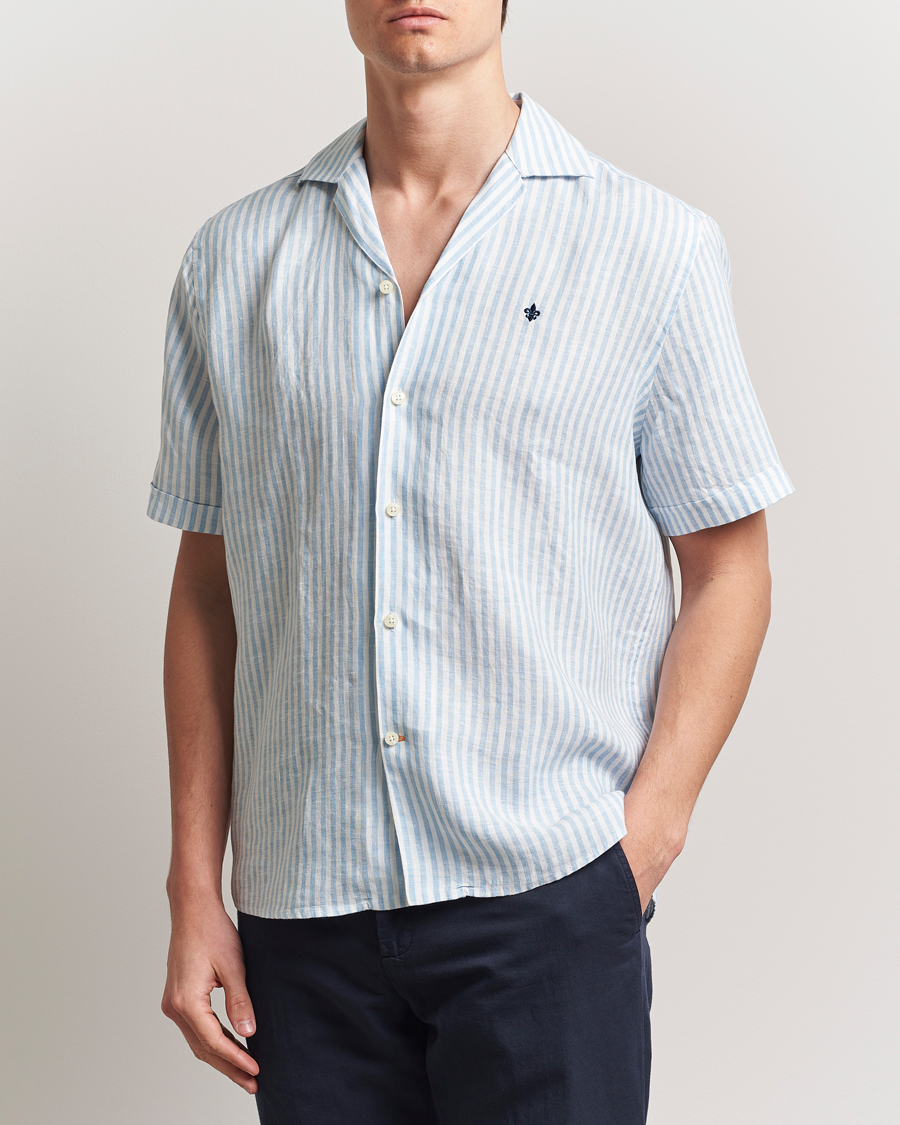 Herren | Hemden | Morris | Resort Linen Shirt Blue