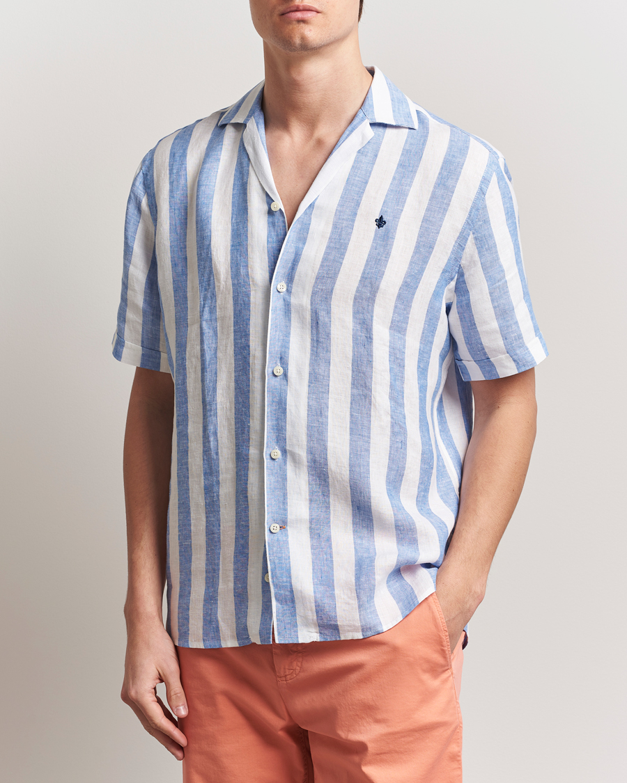 Herren | Hemden | Morris | Resort Linen Shirt Blue