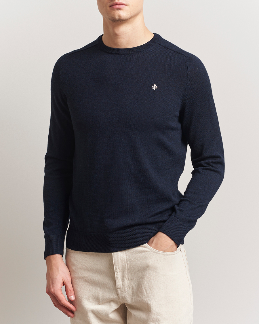 Herren | Pullover | Morris | Merino O-Neck Navy